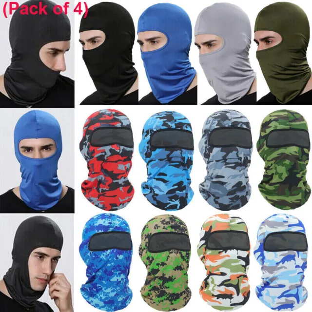 4× Balaclava Lycra Full Neck Face Mask Ultra Thin Outdoor Ski Motorcycle Cycling