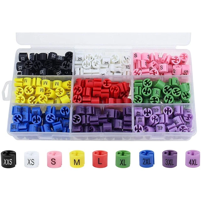 290 Pcs Snap Retail Clothes Hanger Size Markers Garment Tags Xxs To 4Xl2695