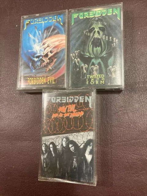 3 FORBIDDEN RAW EVIL Forbidden Evil Twisted Cassette Tape 1989 Metal Thrash Rare