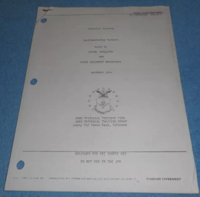 1979 US Air Force Technical Training Study Guide PAM/PDM Signal Simulator