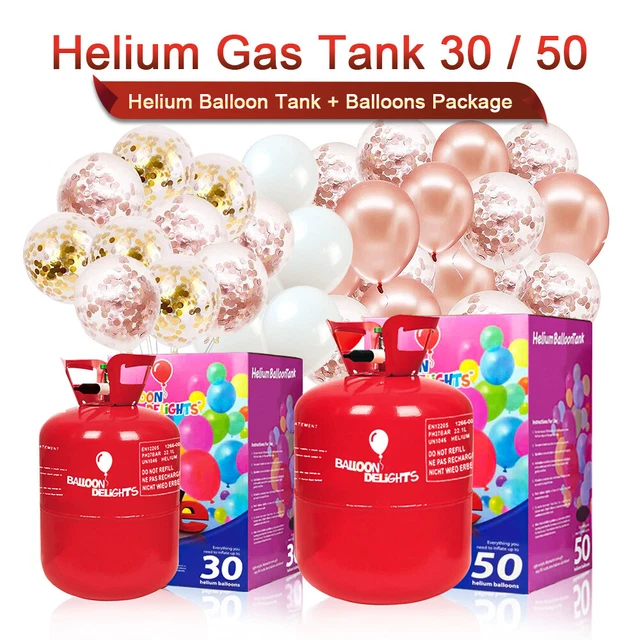 HELIUM BALLOON GAS Cylinder Tank Canister Disposable Party Fills 30/50