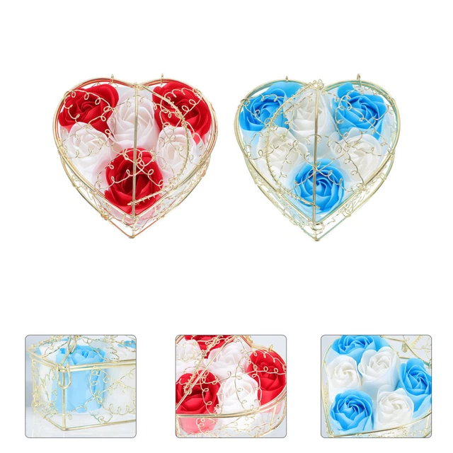 Scatola regalo fiori di sapone signorina rosa scatola regalo artificiale 2 set