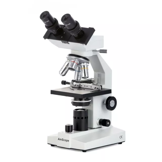 Amscope 40X-2000X Binoculaire Biologique Microscope à LED avec Scène Mécanique
