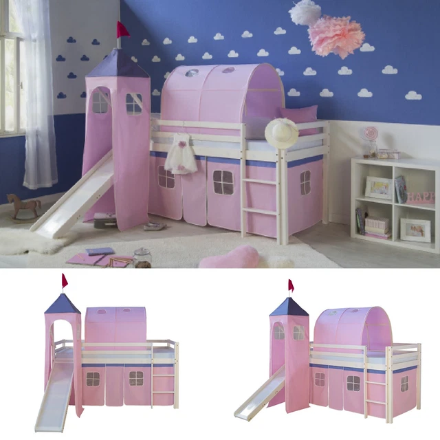 VitaliSpa Lit enfant Teddy 90 x 200 cm lit aire de jeux, lit adolescent