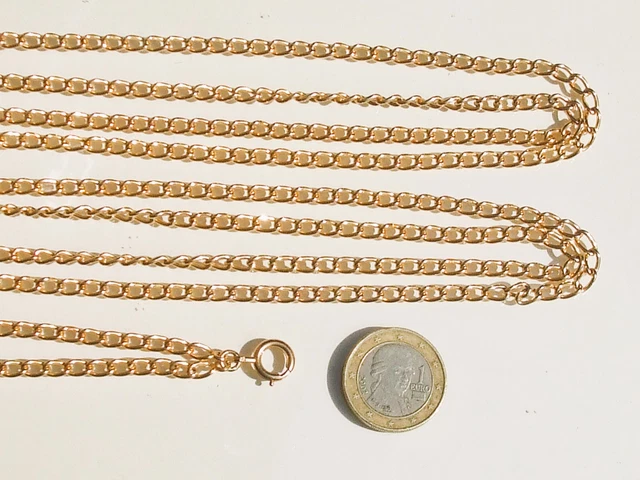Collier Sautoir Ancien Des Années 1920/30 En Argent Et Boule Dorée - 134 Cm