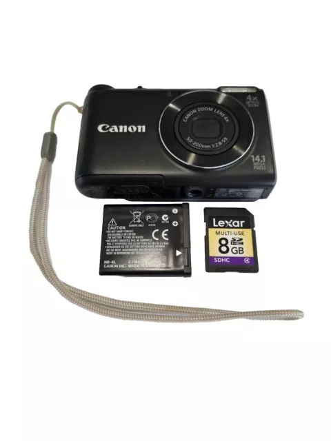 Canon PowerShot A2200 HD 14.1MP 4x Digital Camera Black w/ 8GB Card