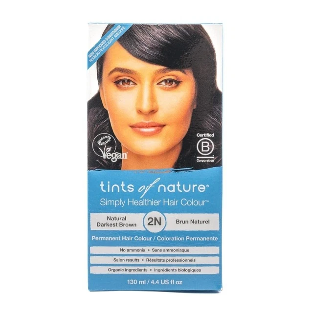 Tints of Nature Color de Cabello Permanente, 2N Marrón Oscuro Natural 4,4 oz *LEER*