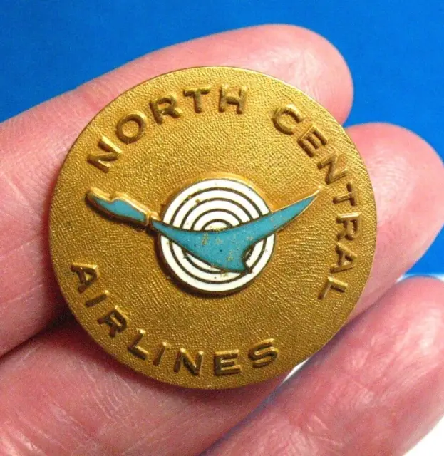 North Central Airlines Gold Enamel Pin Badge Screw Down Back