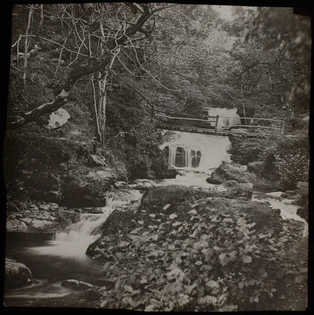 ANTIQUE Glass Magic Lantern Slide WATERSMEET LYNMOUTH C1891 PHOTO DEVON RIVER