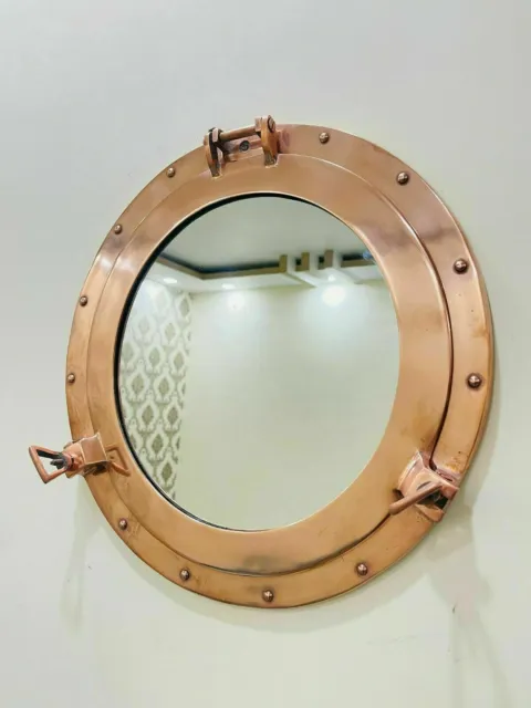 Nautical 17" Aluminum Copper Antique Beautiful Window Ship Porthole Mirror...