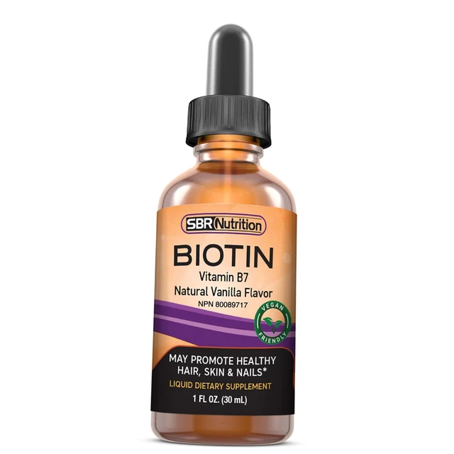 SBR NUTRITION BIOTIN Liquid Drops, 5000mcg per Serving (60) 30 ml (Pack ...