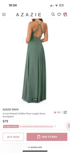 azazie bridesmaid dress eucalyptus size 4