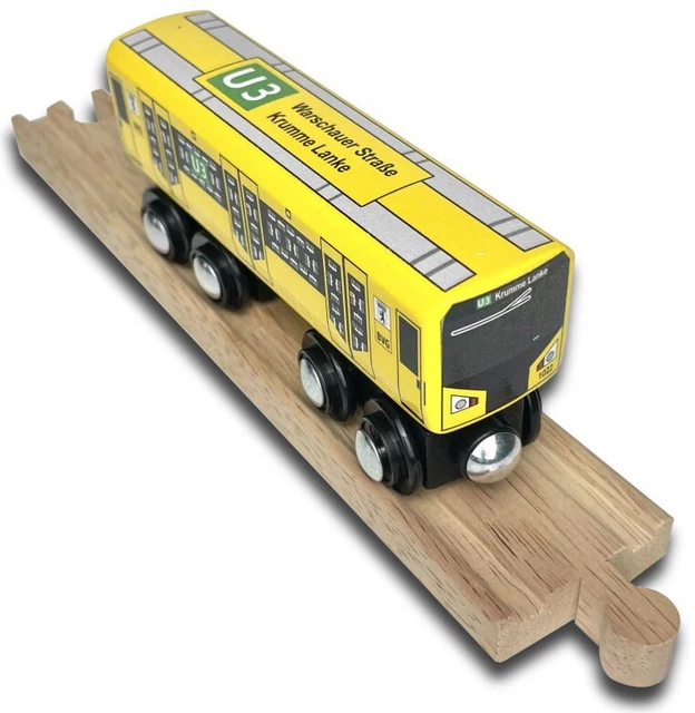 Miniature Du Métro De Berlin Ligne U2 – Wagon En Bois Compatible Avec Rails Standards