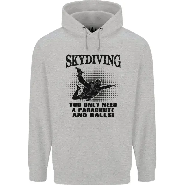 Skydiving Parachute & Balls Skydiver Funny Mens 80% Cotton Hoodie