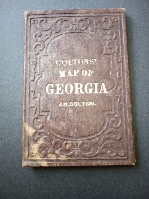 1861 Coltons' Map Of Georgia. Civil War Era. J.h. Colton. Towns. Railroads