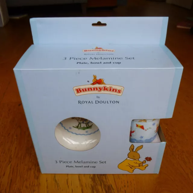 Bunnykins Royal Doulton Melamina 3 Piezas Bebé Juego Plato Taza LEER DESC