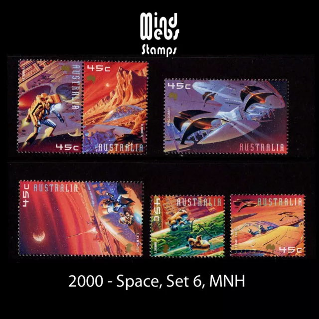 Australian Decimal Stamps 2000 Space: Settlement on Mars, Complete Set 6, MNH