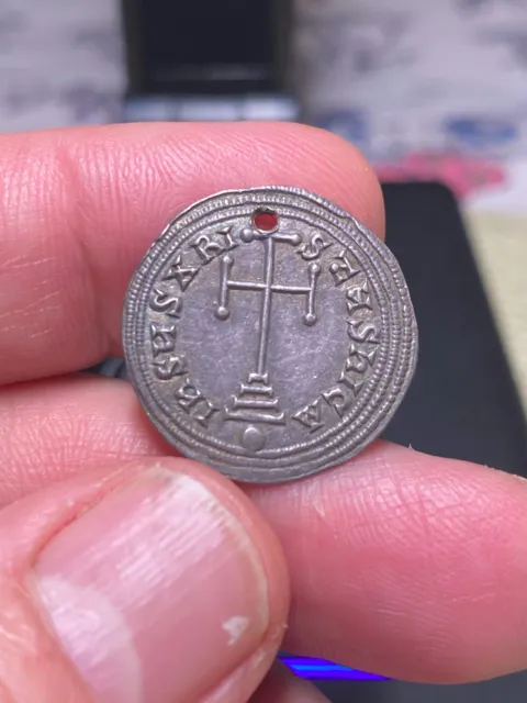 AMAZING!! AUTHENTIC Byzantine silver coin Leo VI (886-912) AD -Miliaresion 2.92g