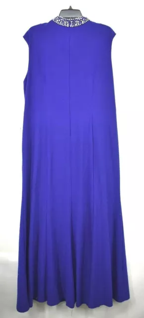 Vince Camuto Womens Embellished Twist Neck Gown Back Zip High Neck Cobalt 20W 2