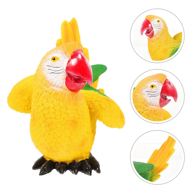 Simulated Resin Parrot Ornament Garden Bird Statue Realistic Parrot Adornment
