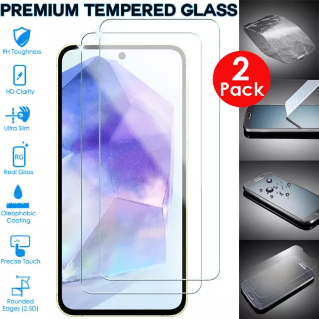 2 Pack Genuine TEMPERED GLASS Screen Protector for Samsung Galaxy A35 5G / A35