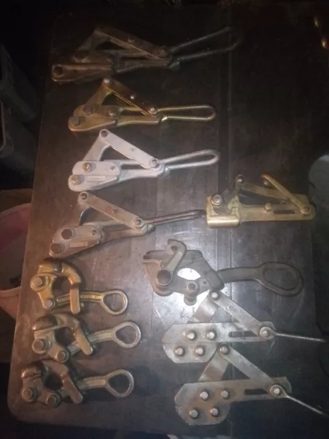 (11) Klein Western Electric Crescent Cable Pullers 1656-20B 1613-30 1604-10 Lot