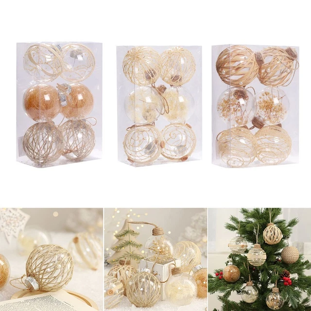 Élégant ensemble de 6 x 8 cm ornements de bal de Noël pour fête de mariage d