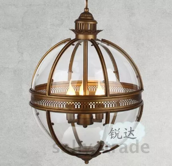 Victorian Hotel Globe Pendant E14 Light Ceiling Lamp Lighting Pendent 17.7"