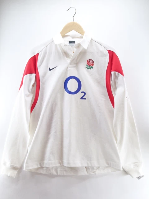 Vintage England Home Rugby Union Shirt 2002/2003 Jersey XL Nike White Age 13/15
