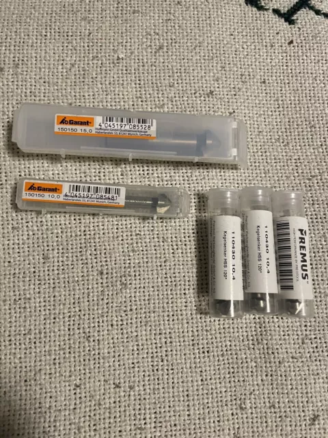 5 x Garant PrecitoolPräzisions-Kegelsenker 90° 120’ 15mm,, 10mm , 10,4mm Neu OVP