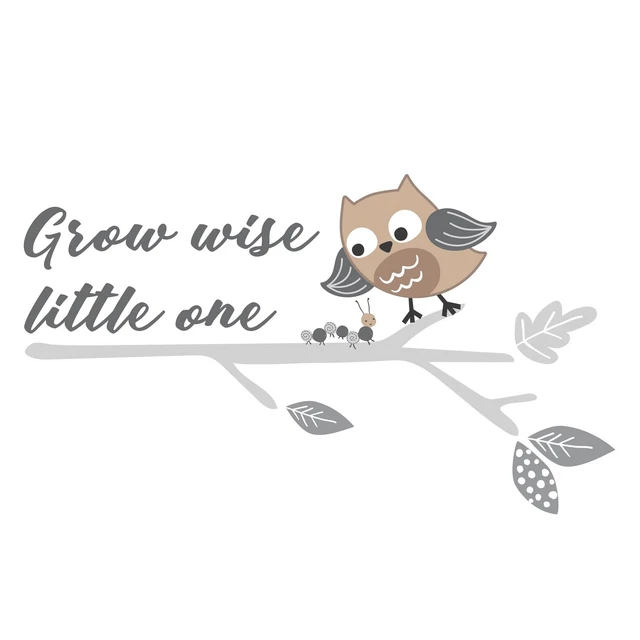 Bedtime Originals Little Rascals Gray/Taupe Owl Wall Decals/Appliques