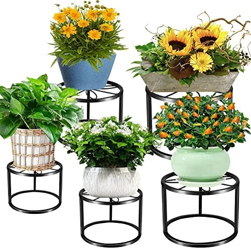 THKFUL 5 Pack Plant Stands for Multiple Plants, Decent Metal Plant Stand