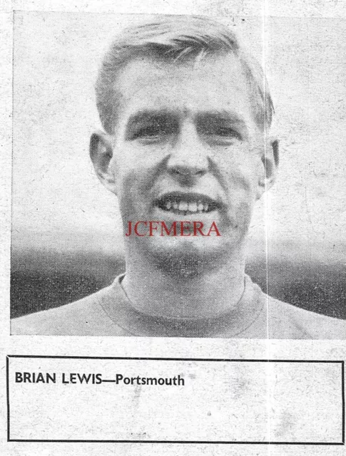 Brian Lewis Portsmouth F.C. Kleiner Vintage 1967 Magazin Fotodruck E08/63