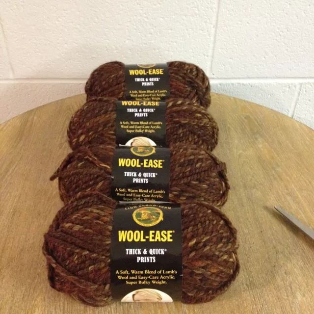 Lion Brand Wool-Ease Thick & Quick Yarn 640-501 Sequoia Four 5oz Skein New