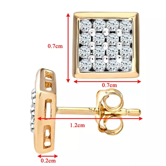 9ct Yellow Gold Mens Diamond Single Stud Earring 0.20ct by Naava 3