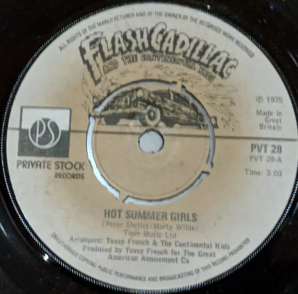 Flash Cadillac & The Continental Kids - Hot Summer Girls (7", Single)