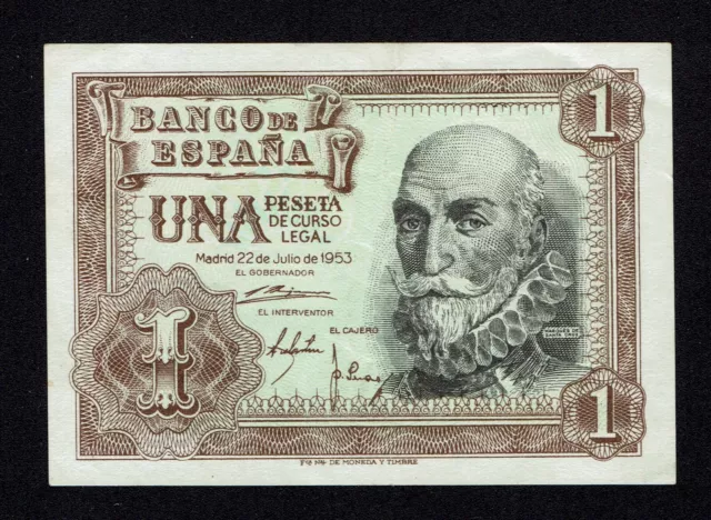 Billete 1 peseta 1953 - Marques de Santa Cruz - Serie H - EBC