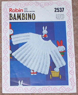 Robin Bambino 2537, Baby's Lace & Giogo Abito in 3 o 4PLY e PAS 18 - 20" Taglie