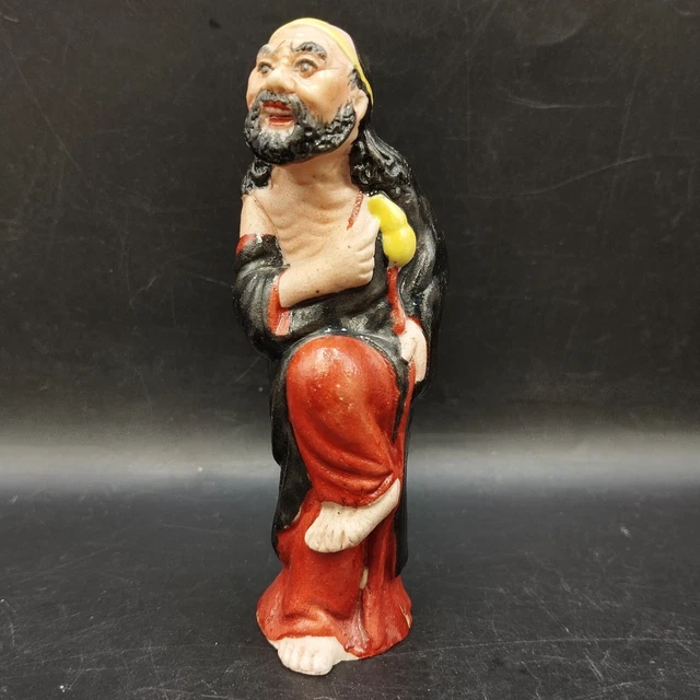 Statuette Porcelaine Chinoise Danseur Rituel Chasseur De Mauvais Esprits
