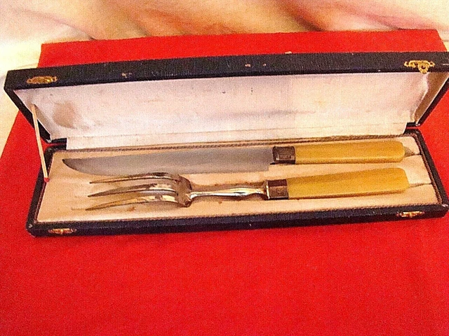 24 couteaux et couverts de service Art déco manches corne en écrin