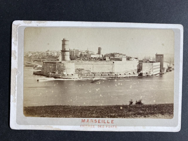 France, Marseille, Port de la Joliette Vintage citrate print. Tirage