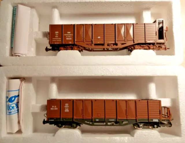 Roco HOe/009 narrow gauge - 2 OBB open wagons - 34520 - both in superb condition