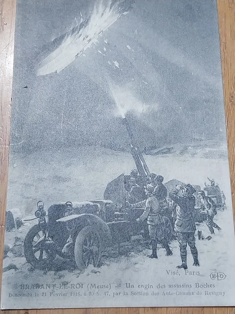 Rare CPA Brabant Le Roi Meuse Un Engin Des Assassins Boches Février 1916