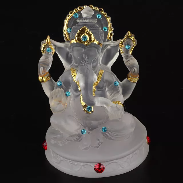 Ganesha Buddha Statue Elephant God Ornaments Blue Evil Eye Desktop