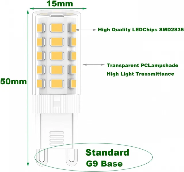 G9 Led Energy Saving Light Bulb,5W Warm White 2700K 2