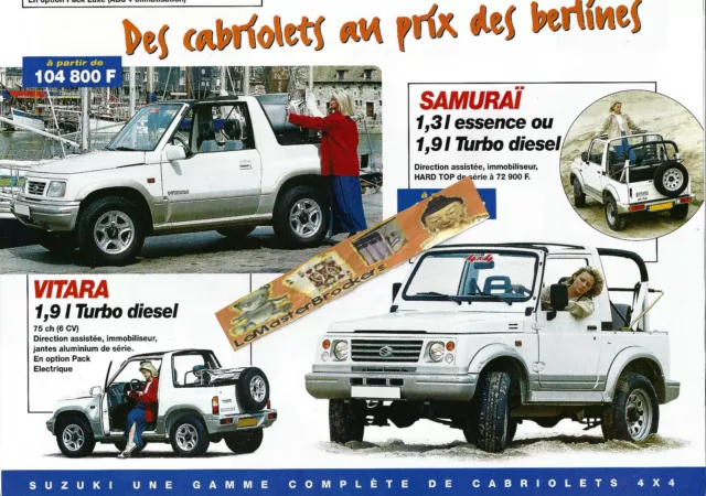 SUZUKI JIMNY SAMOURAI WAGON/R VITARA  Brochure dépliant pub auto