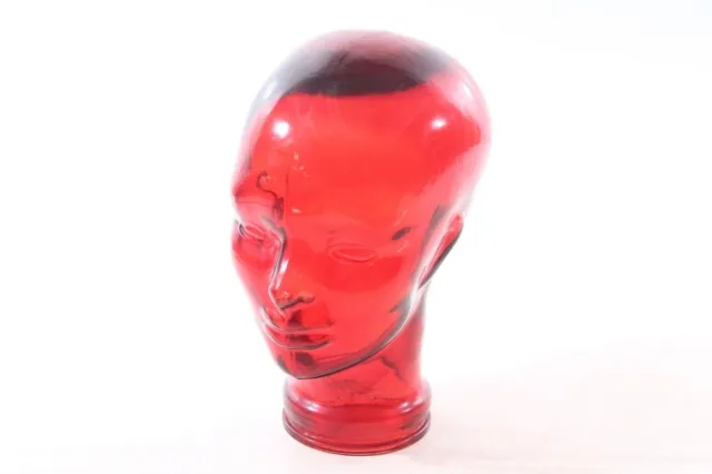 Glaskopf Rot Huthalter Kopfhörer Halter Vintage Glas Kopf