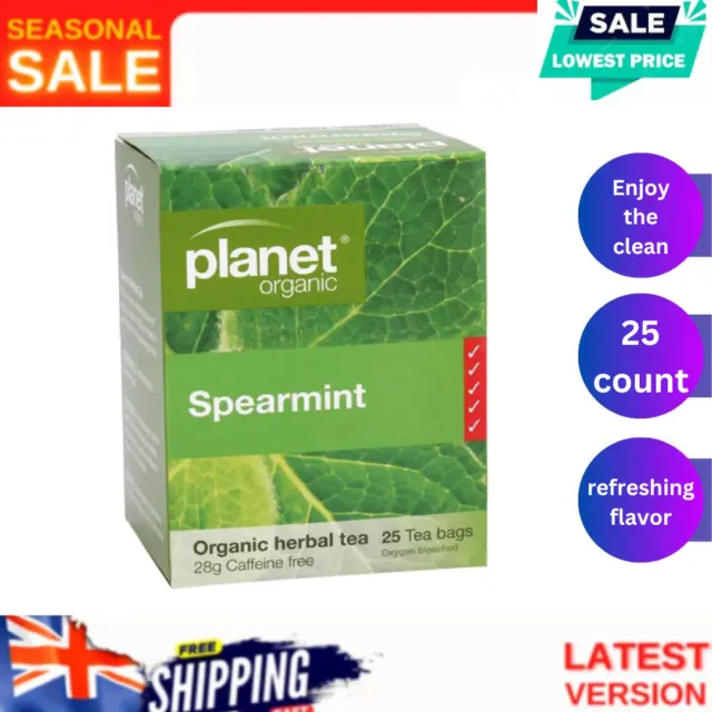 Planet Organic Spearmint 25 Tea Bags.