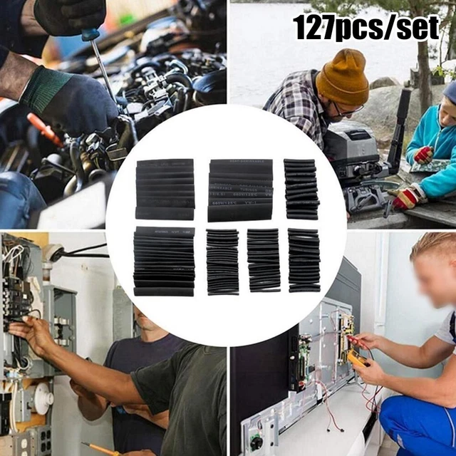 Assortimento 127 pezzi di tubi termoretraibili per cavo auto e rivestimento cavo