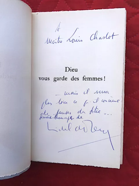 ENVOI AUTOGRAPHE Michel DE SAINT PIERRE Dieu vous garde des femmes 1955  EO 41